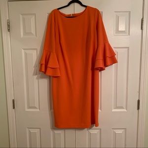 Calvin Klein Women's Tiered Bell Sleeve Dress